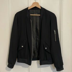 Black lightweight bomber jacket